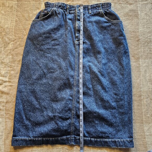 Vintage Casual Coastal Western Cottagecore Preppy Mid Rise Denim Midi Skirt - Picture 7 of 12